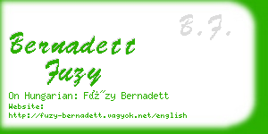 bernadett fuzy business card